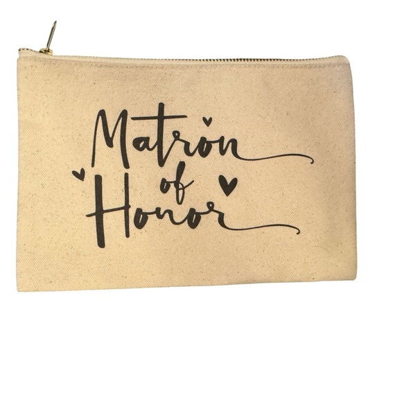 Matron of Honor Canvas Zip Pouch - Picture 1 of 3